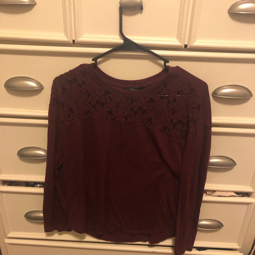Maroon top